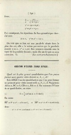 Question d'examen (École Navale).