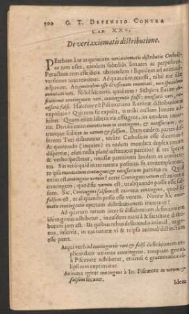 Cap. XXV. De veri axiomatis distributione.