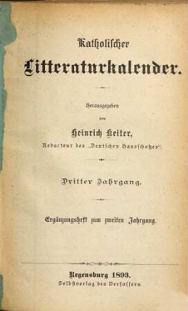 Katholischer Literaturkalender. 3