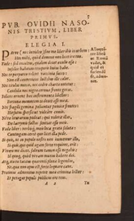 Pub. Ovidii Nasonis Tristium, Liber Primus.