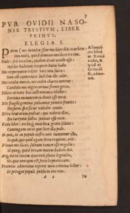Pub. Ovidii Nasonis Tristium, Liber Primus.
