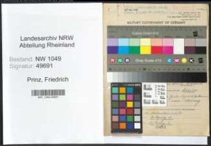 Entnazifizierung Friedrich Prinz , geb. 29.06.1903 (Werkmeister)