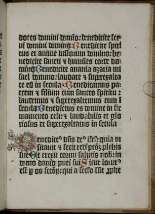 [Canticum Zachariae]: Benedictus…