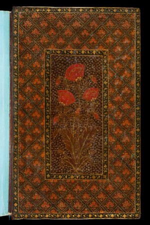 Buchschmuck: Mohnblüten auf vorderem Spiegel
