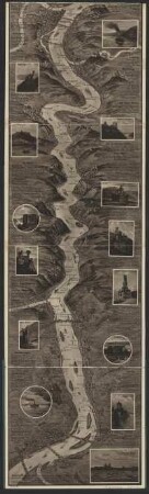 Relief-Panorama vom Rhein, Druck, 1930 : Relief-Panorama des Rheines in Kupferdruck / [Freier Entwurf von E. Winter] Köln a.Rh. : Hoursch & Bechstedt , [19]30. - 1 Vogelschaubild : Kupfertiefdr. ; Leporello 24 x 173 cm. - Umschlagt. - Mit Text im Bild