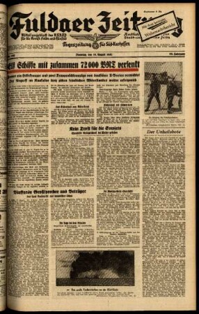Ausgabe vom Dienstag, den 18. August 1942.