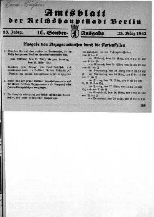 16. Sonder-Ausgabe, 23. März 1942