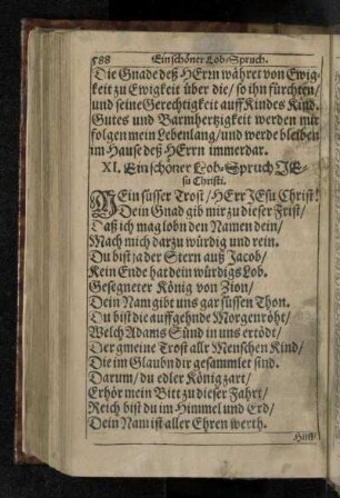 XI.Ein schöner Lob-Spruch Jesu Christi.