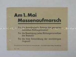 Flugblatt der SED mit einem Aufruf zum 1. Mai