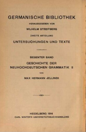 Geschichte der neuhochdeutschen Grammatik : von den Anfängen bis auf Adelung, 2