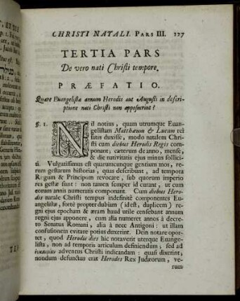 Tertia Pars De vero nati Christi tempore.