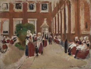 Studie zur "Freistunde im Amsterdamer Waisenhaus". Ansicht des Innenhofes