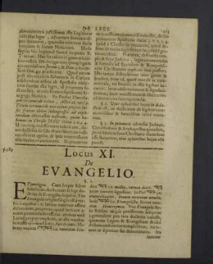 Locus XI. de evangelio.
