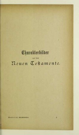 Charakterbilder aus dem Neuen Testamente