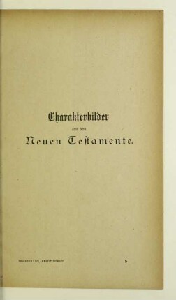 Charakterbilder aus dem Neuen Testamente