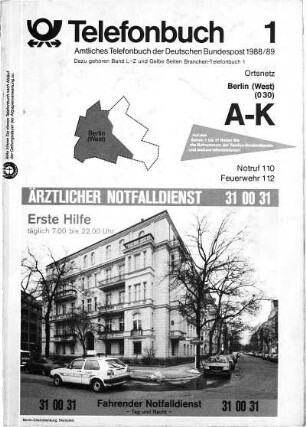 1988/1989: Telefonbuch : das Telefonbuch der Deutschen Telekom AG