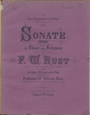 Sonate D-Dur : für Clavier oder Fortepiano