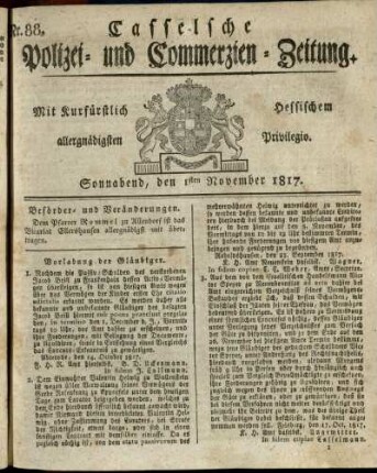 Nr. 88, Sonnabend, den 1sten November 1817