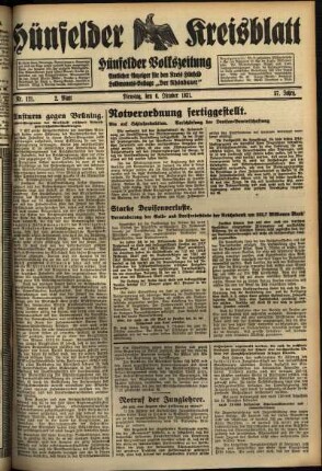 Zweite Ausgabe vom Dienstag, den 06. Oktober 1931.