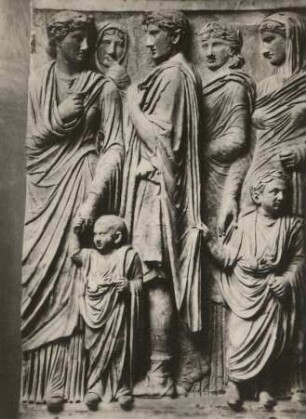 Ara Pacis Augustae, Teilstück vom Fries mit Kaiserfamilie, Florenz Uffizien