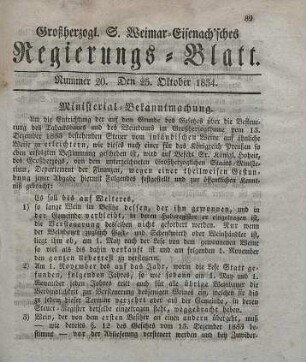 Nr. 20 : 25. Oktober 1834