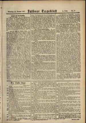 Zweite Ausgabe vom Samstag, den 22. Januar 1921.