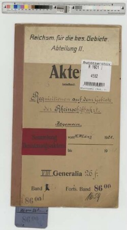 Requisitionen auf den Gebiete der Rheinschiffahrt. Allgemein