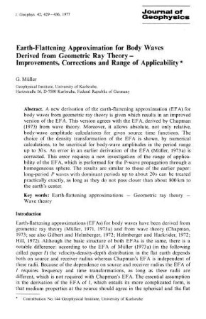 Earth-flattening approximation for body waves derived from geometric ray theory - improvements, corrections and range of applicability