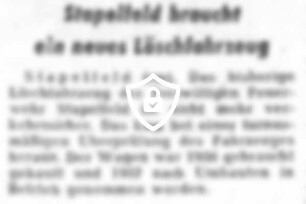 Stapelfeld braucht ein neues Löschfahrzeug