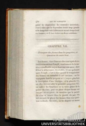 CHAPITRE XII. Transport des formes dans les purgeries, et épuration du sucre brut.