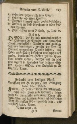 Andacht zum heiligen Geist