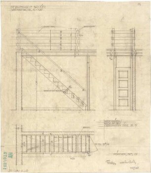 Fischer, Theodor; Bad Tölz (Bayern); Gewerbehalle - Speichertreppe (Ansichten)
