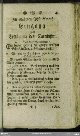 Eingang zur Erklärung des Catechismi