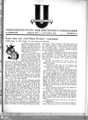 Kann man nur "2,95-Mark.Wecker" verkaufen?