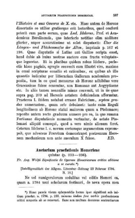 Auctarium praefationis Homericae