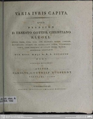 Varia Iuris Capita