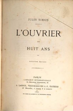 L'ouvrier de huit ans