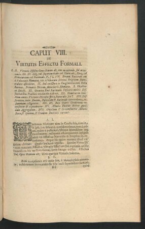 Caput VIII. De Virtutis Effectu Formali.