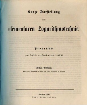 Programm : zum Schlusse des Studienjahres .... 1858/59