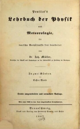 Lehrbuch der Physik und Meteorologie. 1