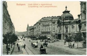 Budapest. Lustspieltheater (1896) : Budapest. Leopoldring und Lustspieltheater (1896; Ferdinand Fellner der Jüngere, Hermann Helmer) in der Leopoldstadt