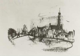 Ortsteil in Veere mit Rathausturm