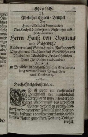 II. Adelicher Ehren-Tempel