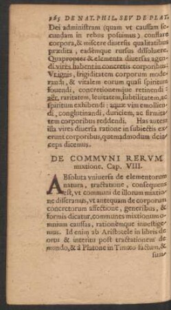 De Communi Rerum mixtione. Cap. VIII.