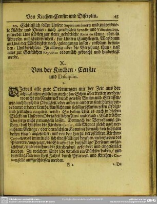 X. Von der Kirchen-Censur und Disciplin