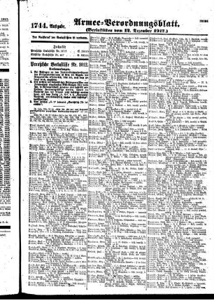 1744. Ausgabe. Mittwoch, 12. Dezember 1917