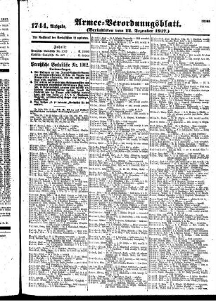 1744. Ausgabe. Mittwoch, 12. Dezember 1917