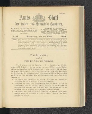 No. 92, 18. April 1918