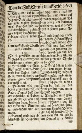 Von der Zukunft Christi zum Gericht. - Von der Ewigkeit und Verdammniß.