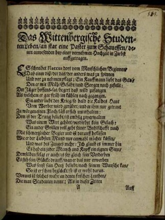 Das Wittenbergische Studenten Leben/ [...]